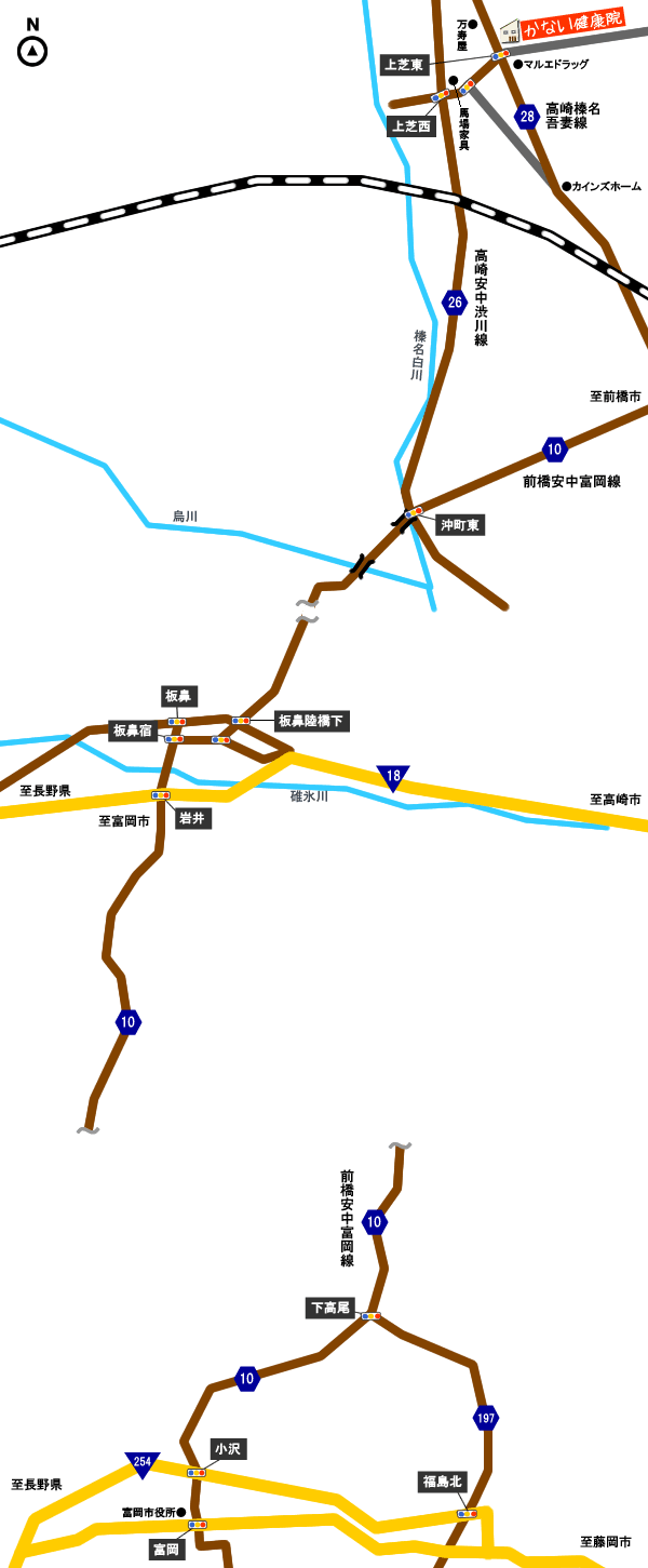 富岡市・安中市方面地図
