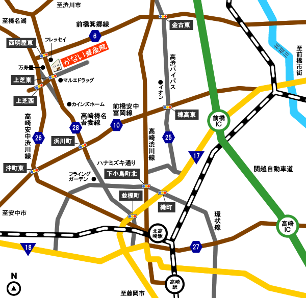 高崎市方面地図